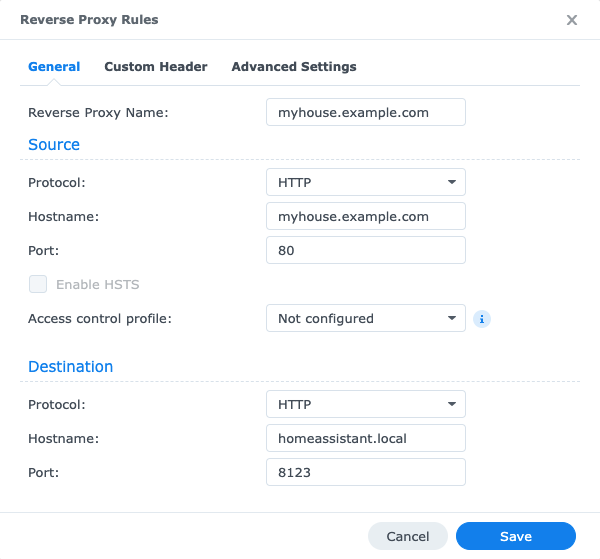 Home Assistant Behind a Synology Reverse Proxy